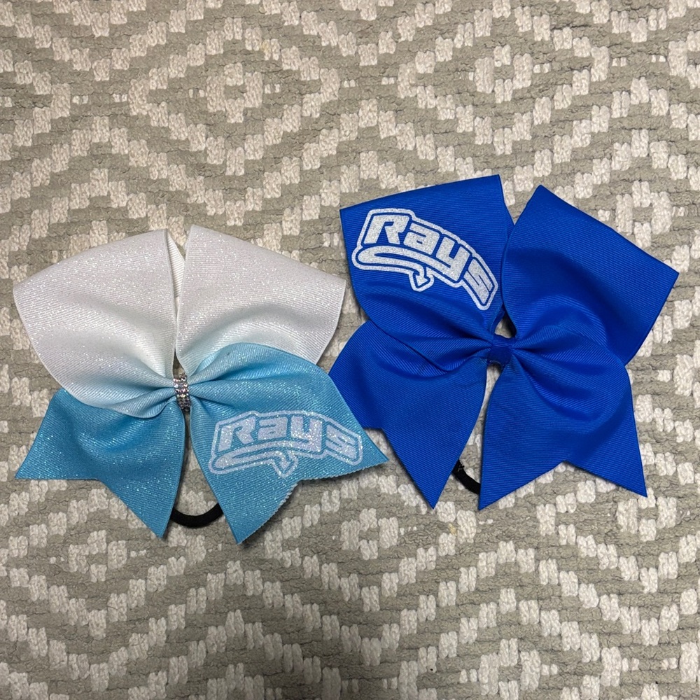 Stingray Allstars Cheer Bows - Blue & White